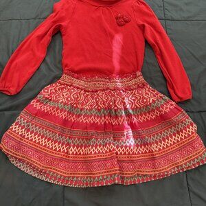 Cute Red Bundle! Old Navy Girl's Skirt + Long Sleeve Shirt Size 6-7